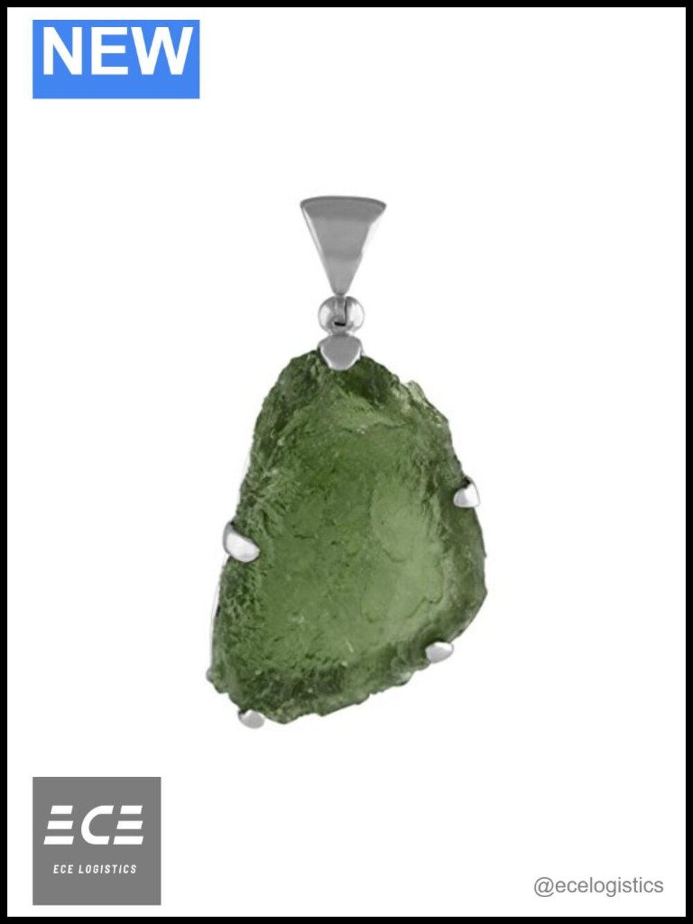 Sterling Silver Moldavite Pendant 15-20 Carat Handmade